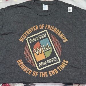 Draw Four Wild Card Charcoal Graphic Tee By Port & Company